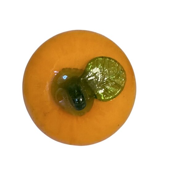 Vtg Murano Hand Blown Glass Orange 1970s Studio Art Glass Decor - Picture 6 of 6